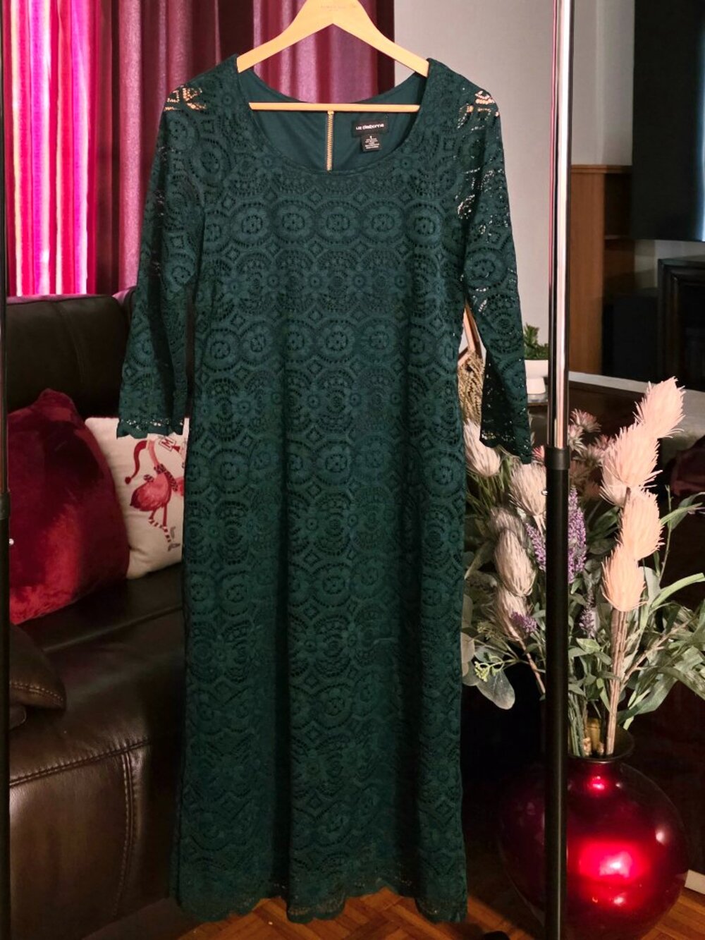 Elegant Green Lace Dress